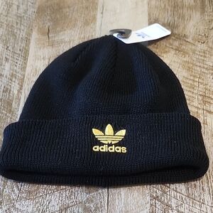 Adidas Black Beanie with Gold Logo